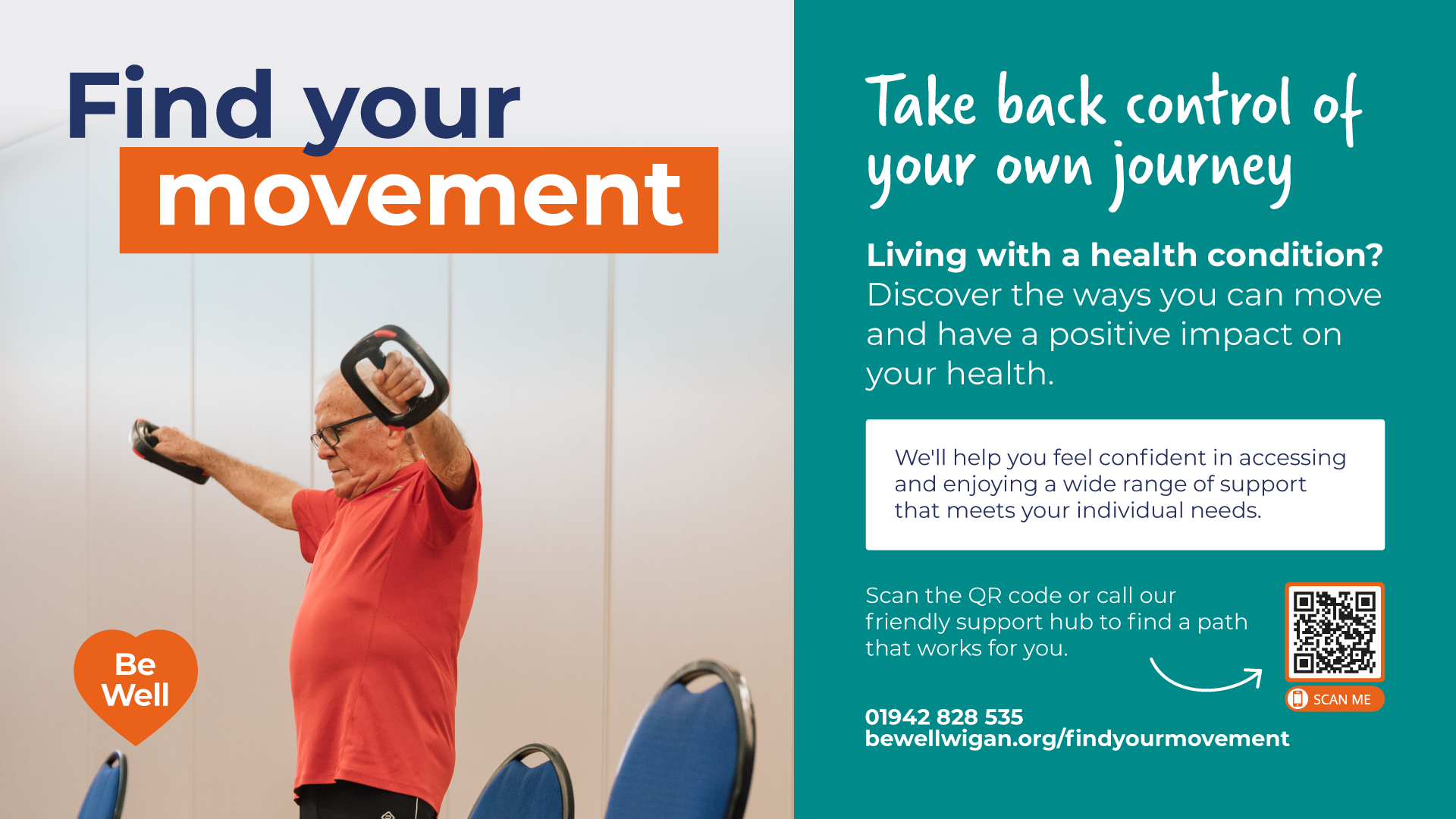 be well Wigan find your movement poster